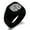Black, variant on Stainless Steel Letter G Initial 3D Cube Box Monogram Engraved Engraved Square Flat Top Biker Style Polished Signet Ring