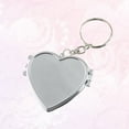 thumbnail image 6 of 2pcs Mini Round Shape Mirror Keychain Double Side Compact Makeup Mirror Keychain Foldable Key Pendant Silver Heart Shape, 6 of 10