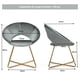 thumbnail image 3 of Silla Costway de Terciopelo con Reposabrazos y patas de metal Oro Moderna para Salón y Dormitorio Gris 69 x 59 x 80 cm, 3 of 9