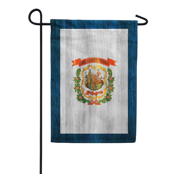 America Forever West Virginia State Flag 12.5 x 18 Inch Double Sided Outdoor Yard Decorative USA Vintage Wood State of West Virginia Garden Flag, Made in the USA