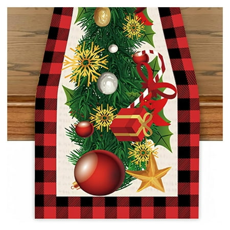 

Clearance Gotyou Christmas Table Runner 33 X 183 Cm Linen Christmas Series Table Runner Kitchen Dining Table Decoration For Indoor And Outdoor Holiday Party Living Room Christmas Gifts