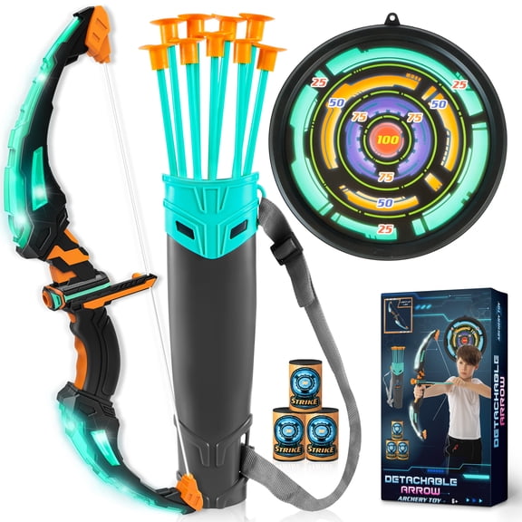 Joyfy Kids Bow and Arrow Set with LED Lights, Archery Toy Set for boy age 3 up