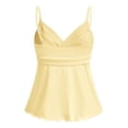 thumbnail image 3 of COMVALUE Women's Babydoll Tops Sleeveless V Neck Peplum Crop Wrap Top Cute Summer Tie Front Camisole Yellow S, 3 of 5