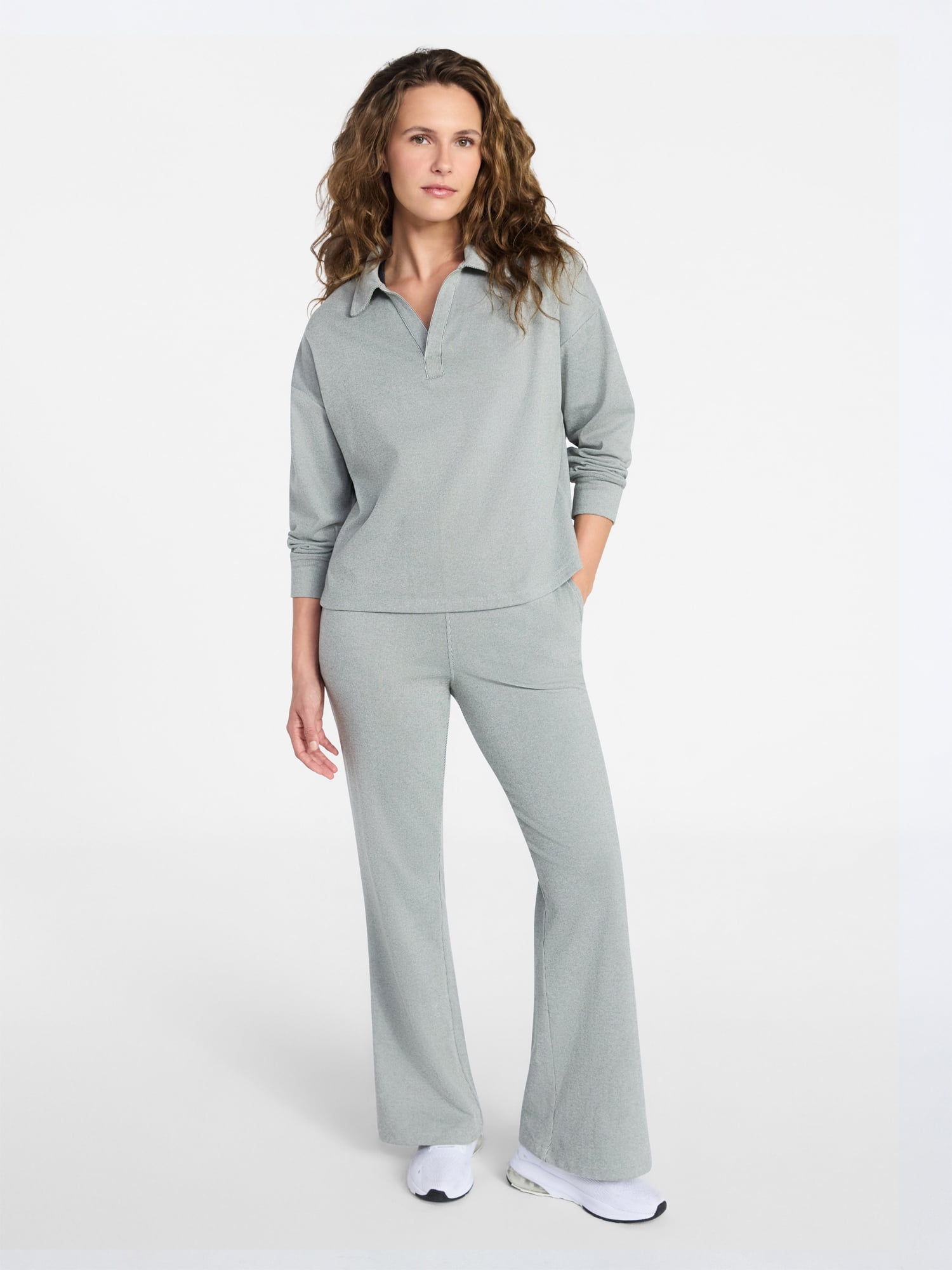 Athletic Works Women's Bi-Color Flare Pants, 30.5" Inseam, Sizes XS-XXXL