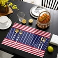 thumbnail image 4 of 4th of July Placemats Set of 4 American Flag Independence Day Tablemats for Dinner Table Stars Red White Stripe Non-Slip Washable Heat Resistant Table Mats, 4 of 6