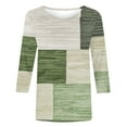 thumbnail image 4 of LiMoi Women Summer Blouses with Sleeves 3 Quarter Length Sleeve Tops Oversized Tee Shirts for Women Color Block Short Sleeve Shirt New Arrivals, 4 of 5