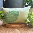 thumbnail image 2 of The HomeCentric Green Lumbar Pillow Cover, Leaf Design Tropical Theme Lumbar Pillow Cover, Pack of 2, 12"x14" (30x35 cm) Lumbar Pillow Cover, Rectangle Silk Lumbar Pillow Cover, Floral - Green Leaf, 2 of 10