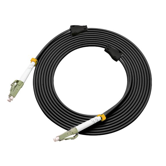 Jeirdus 245 pies LC a LC exterior blindado dúplex 50/125 OM2 cable de fibra óptica puente cable de conexión óptico multimodo 75 metros 75 M LC-LC