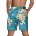 thumbnail image 2 of Lsque Mens Swim Trunks World Map With Animal Pattern - Bathing Suit Compression Liner - Beach Swim Shorts Swimwear - (S-3XL) - Stretch Quick Dry -X-Large, 2 of 9