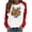 Red, variant on Brilliant Womens Round Neck T Shirts It's Fall Yall Woman Round Neck Print Pullover Tops Long Sleeve Blouse Clearance Clothes under $5.00