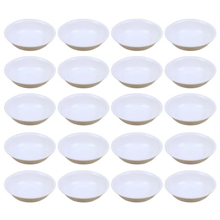 

20pcs A Pack Seasoning Dish Condiment Tray Lovely Portable Flatware Sauce Appetizer Plate (White)