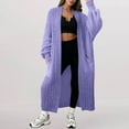 thumbnail image 2 of Breezora Women's Oversized Open Front Cable Knit Long Cardigan Draped Sweater Coat M Size Light Violet, 2 of 4