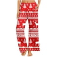 thumbnail image 2 of LEBONYARD Wide Leg Pants for Women,Womens Pants Clearance Cargo,Women's Christmas Printed Fashionable Loose and Comfortable Sleeping Pants Multicolor XXXL, 2 of 6