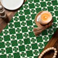 thumbnail image 3 of St. Patrick's Day Table Runner 72 Inches, Spring Shamrock Plants Green Plaid Bed Runner Dresser Scarves Tabletop for Indoor Outdoor Parties/Ceremony/Banquet, 18" x 72", 3 of 8