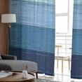 thumbnail image 4 of Blue Ombre Sheer Curtains 84 Inches Long 2 Panels Set, Window Sheer Curtains for Living Room/Bedroom, Farmhouse Vintage Wooden Striped Light Filtering Rod Pocket Curtain 52'' x 84'' x 2, 4 of 7