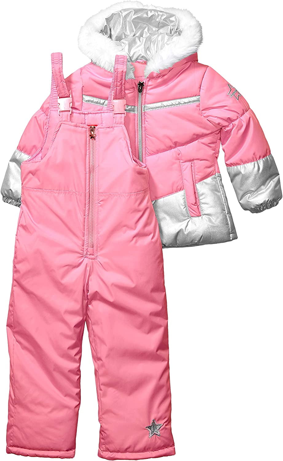 LONDON FOG Girls Snowsuit with Snowbib and Puffer Jacket Walmart