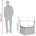 thumbnail image 4 of vidaXL Garden Sofa Corner with Cushions Black Poly Rattan, 4 of 5