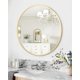 thumbnail image 1 of 30 - pulgada round moderno gold circle vanity mirror con metal frame para sala de estar, bathroom, y wall entrada rustic decor, 1 of 7