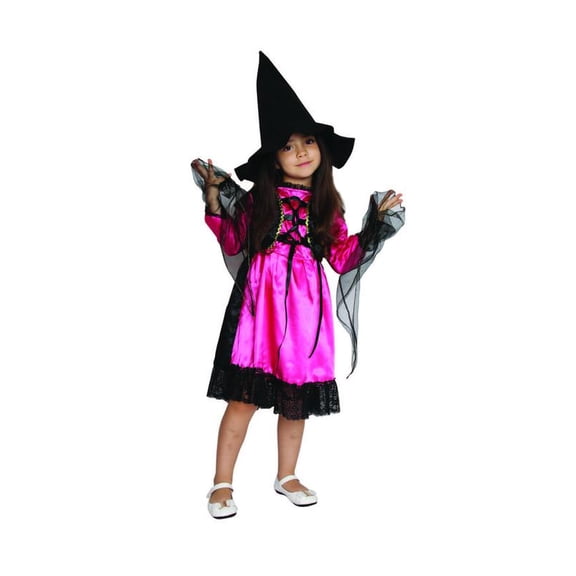 Children's Girl's Witch Halloween Costume - Medium - Black and Pink