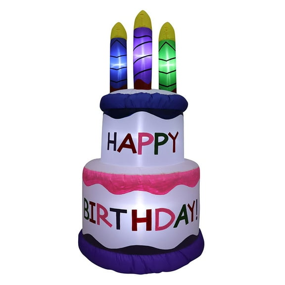 5' Air Blown Inflatable Happy Birthday Cake w/ Candles Yard Decoration GTN00006-5