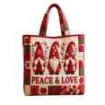 thumbnail image 2 of Christmas Tote Bag For Women, Reusable Quilted Shopping Tote With Reinforced Handles, Large Capacity Shopping Handbag Quilted Shoulder Carryall Vintage Dwarf Print, 2 of 5