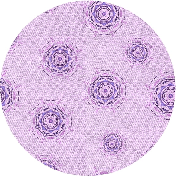 Ahgly Company Machine Washable Indoor Round Transitional Heliotrope Purple Area Rugs, 6' Round