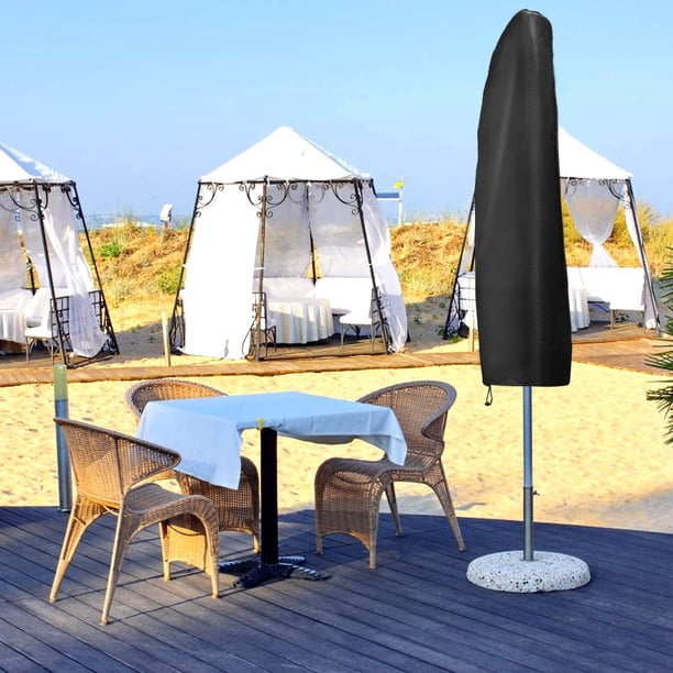 Cubierta de sombrilla, cubierta de sombrilla de patio, cubierta de sombrilla voladiza para sombrillas de exterior de 9 pies a 11 pies con cremallera y tela Oxford impermeable, color negro ZefeiWu 1327533474405