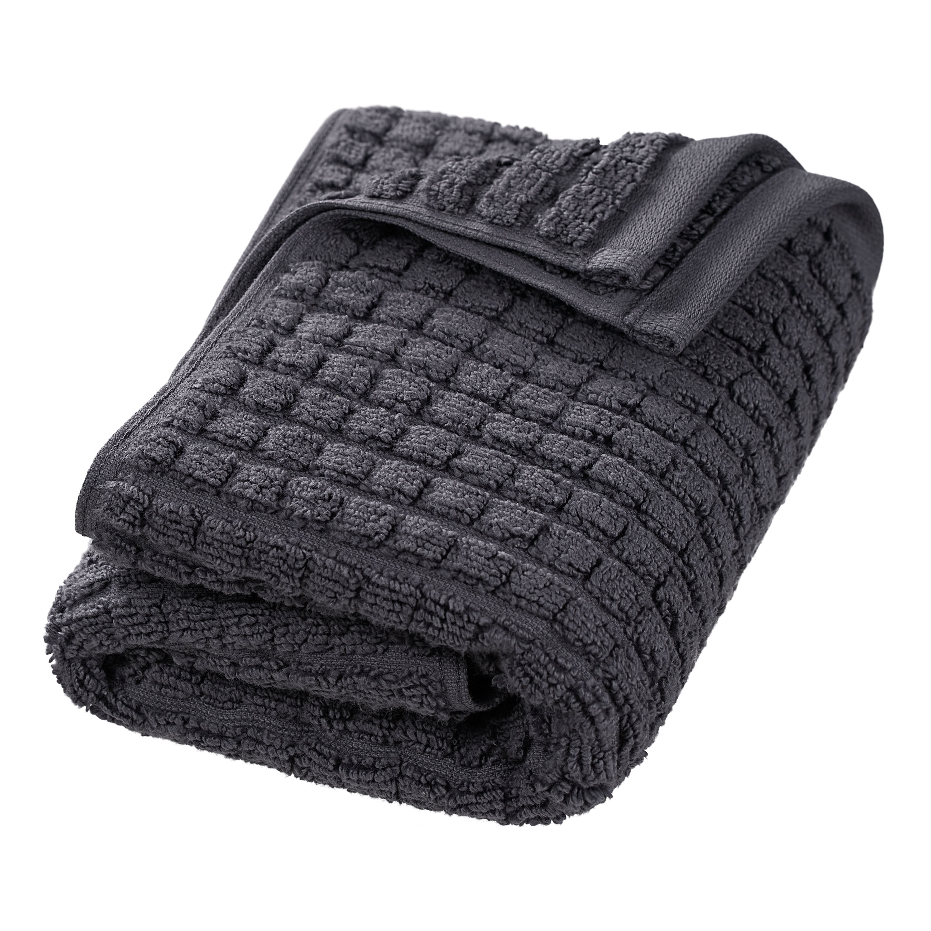 Hotel Style 6-Piece Egyptian Cotton Textured Bath Coordinate Towel Set, Charcoal Sky