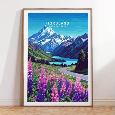Fiordland National Park New Zealand Wall Art, Unframed Paper Print Size 8x12