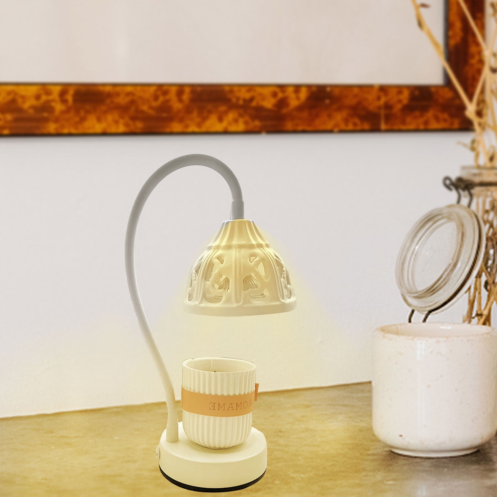 Wovilon Night Light Metal, Candle Lamps, Dimmable Melting Candles, Hot Melting Heat Lamps, Scented Melting Candles, Tabletop Vintage Table Lamps (Candles Not Included)