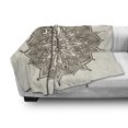 thumbnail image 3 of Brown Mandala Soft Flannel Fleece Throw Blanket, Antique Detailed Mandala Image Tribal Moire Leaves Pattern Print, Cozy Plush for Indoor and Outdoor Use, 50" x 70", Brown and Eggshell, by Ambesonne, 3 of 6