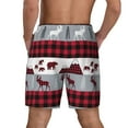 thumbnail image 2 of Lsque Mens Swim Trunks Buffalo Plaid Forest Pattern - Bathing Suit Compression Liner - Beach Swim Shorts Swimwear - (S-3XL) - Stretch Quick Dry -Small, 2 of 9