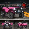 thumbnail image 4 of Patiojoy 12V Kids Ride on Truck 2 seats Children Electric Vehicle w/ 2.4GHz Remote Control & Retractable Handle Pink, 4 of 8