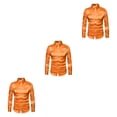 thumbnail image 3 of Sonducket Camisa transpirable para hombre Satén con mangas largas - Trabajo Boda o hogar Camisa para hombre Manga larga formal Naranja grande S Type1 NO1, 3 of 6