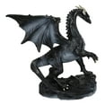 thumbnail image 4 of Small Mythical Fantasy Black Midnight Dragon On Volcanic Rock DecorFigurine, 4 of 8