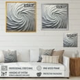 thumbnail image 5 of Designart "Majestic Motion In White" Abstract Spirals Picture Framed Canvas Art Print, 5 of 5