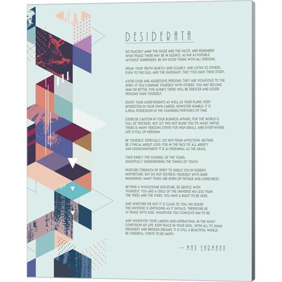 Metaverse Quote Master 'Desiderata Abstract Geometric Background' Canvas Art