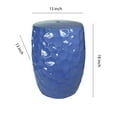 thumbnail image 6 of Benzara BM200495 Decorative Ceramic Garden Stool with Honeycomb Designs, Blue, 6 of 6