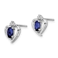 thumbnail image 2 of 925 Sterling Silver Rhodium-plated Created Sapphire & Diam. Earrings; for Adults and Teens; for Women and Men, 2 of 3