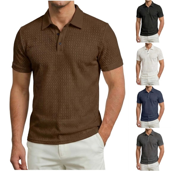 purcolt Men's Big and Tall Golf Shirts Short Sleeve Collared Knit Ribbed Textured T-Shirts Work Office Business Casua Shirts