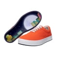 thumbnail image 5 of MaCae Unisex Knitting Lace Up Fashion Shoe With Unique Sole, Knit Shoes, Comfortable Shoes, Casual Sneakers, Low Top Sneakers - Orange/Skyline Skating, 7M/9W, 5 of 7