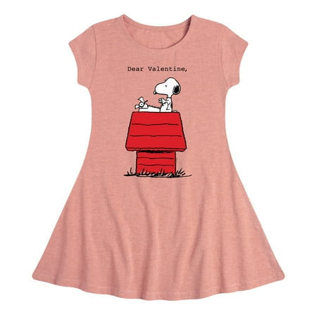 

Peanuts - Dear Valentine Snoopy - Toddler And Youth Girls Fit And Flare Dress
