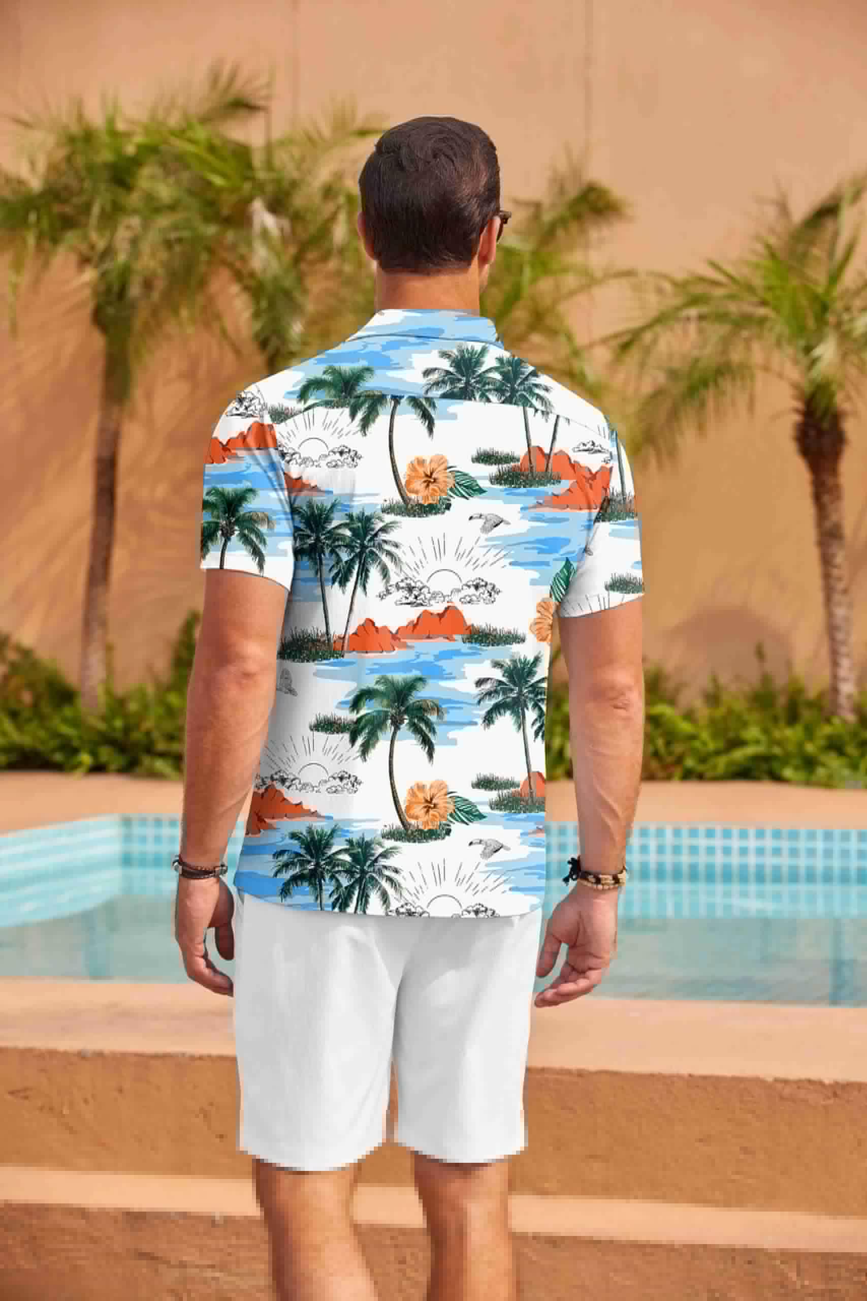 thumbnail image 5 of COOFANDY Hawaiian Shirt for Men Short Sleeve Button Down Shirt Men Vacation Shirts Beach Summer Shirts, 5 of 6