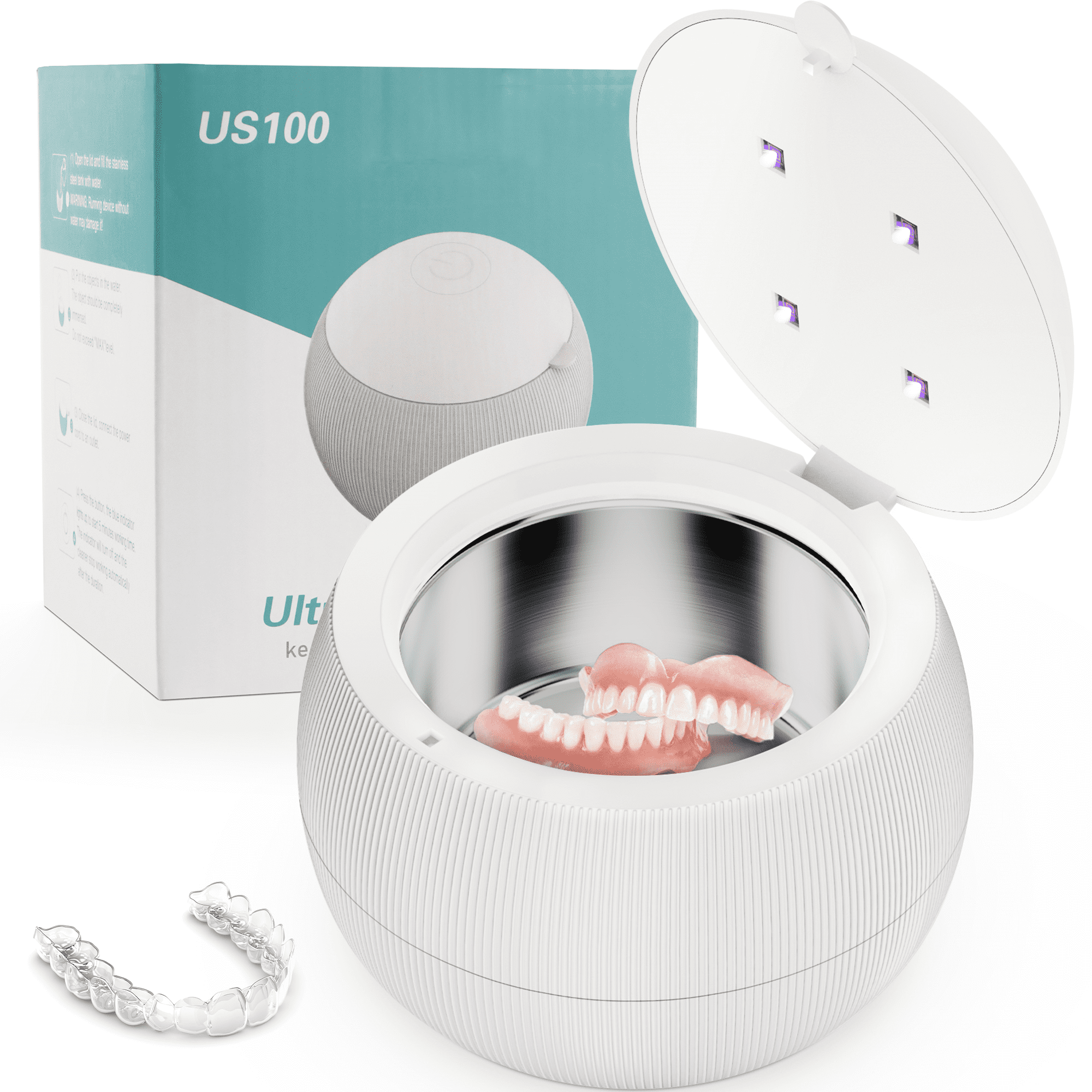 Ultrasonic UV Denture Cleaner, I·CODE Ultrasonic Retainer Cleaner for