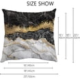 thumbnail image 2 of GZHJMY Decorative Throw Pillow Covers Set of 2, Black Marble Gold Foil Soft Pillow Cases, Square Cushion Cases Pillowcases for Sofa Bed Couch Car Home 20"x20" Home Decor, 2 of 5
