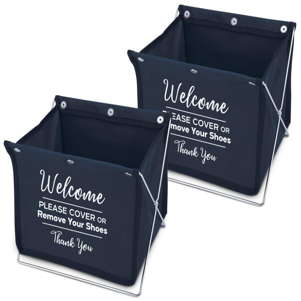 Foldable Shoe Cover Holder, Double Sided, Blue, 2 Pack