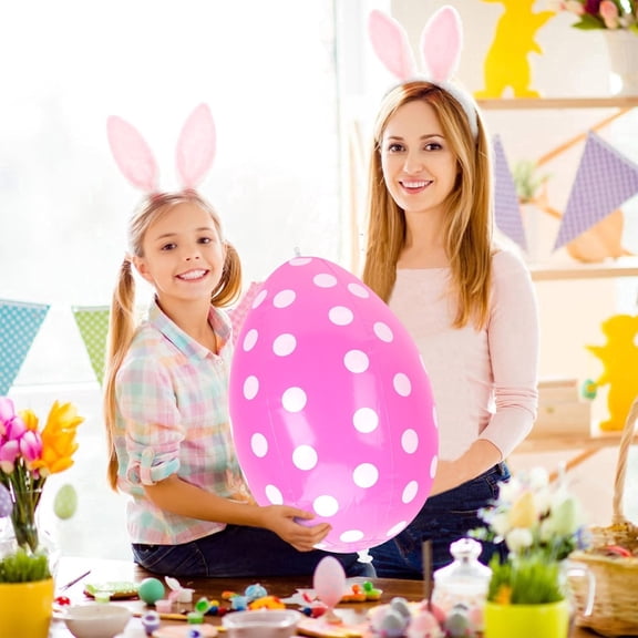 Sruoe PVC Inflatable Easter Eggs, Spring Inflatables Large Decorative Accent, Giant Easter Inflatable Decorations for Outdoor Yard Garden Lawn Party, 16inch