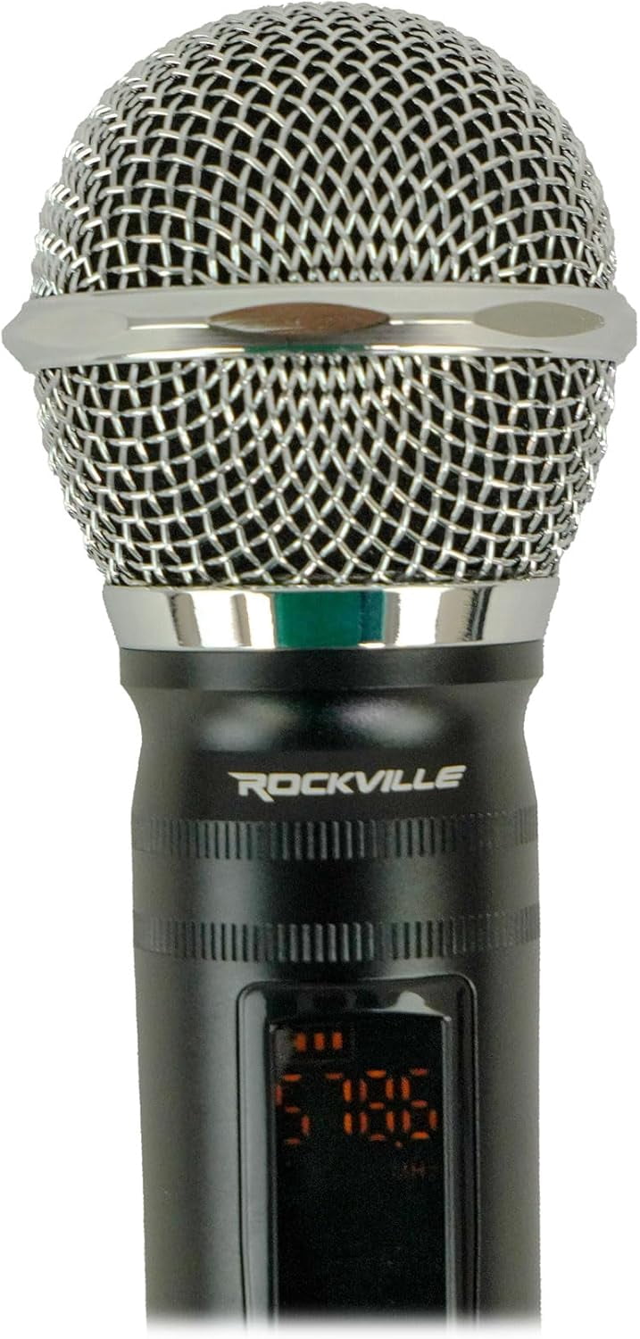 Rockville RWM-66 6-Mic Wireless UHF Microphone System, 48 Channels, Metal Build, Interference-Free, Long Range, Easy Setup, for Karaoke, Events, and Live Performances