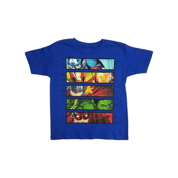 Marvel Boys Blue Avenger Short Sleeve T-Shirt Tee Shirt S (5-6)