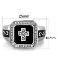 thumbnail image 2 of High polished (no plating) Stainless Steel Ring with AAA Grade CZ in Clear for Women Biker Theme Clear Stone Color Style TK1766 Size 9, 2 of 4